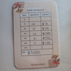 Reusable Bank Teller Slip